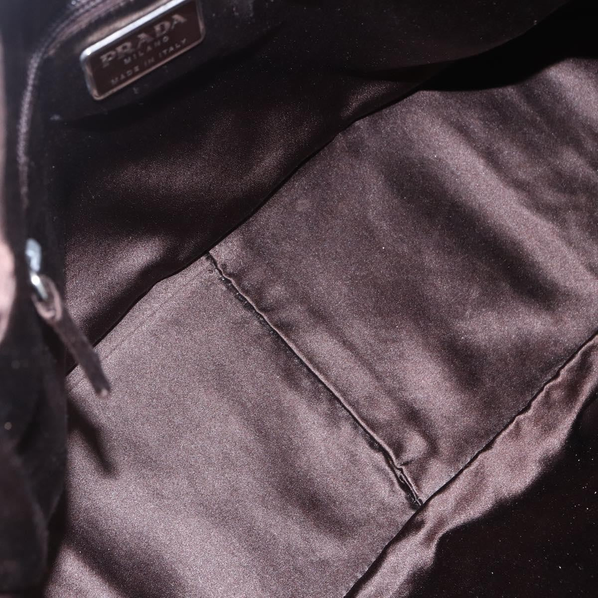 Prada Bowler Bag Canvas with Leather, BROWN, CANVAS, Handbag