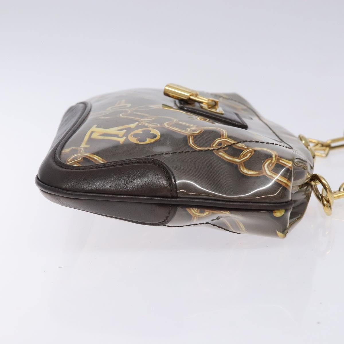 Louis Vuitton Charms Pochette PVC Over Printed Silk, BROWN, CANVAS, Clutche & pouche