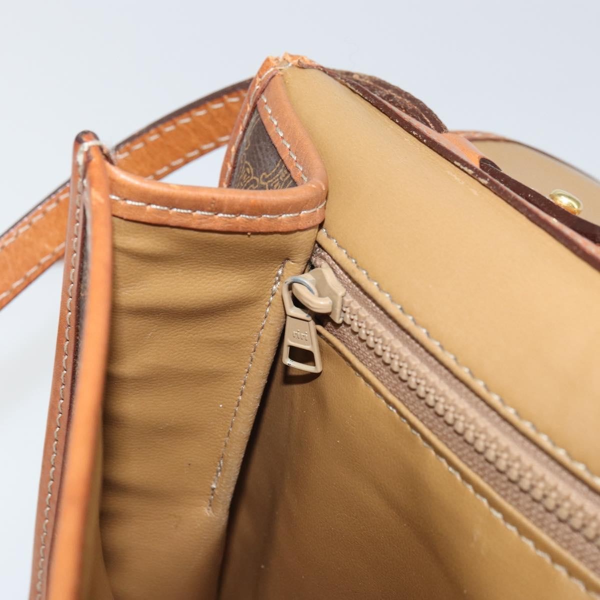 Celine Vintage Macadam Shoulder Bag Canvas and Leather, BROWN, CANVAS, Shoulder bag