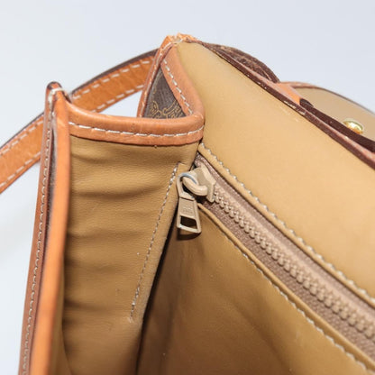 Celine Vintage Macadam Shoulder Bag Canvas and Leather, BROWN, CANVAS, Shoulder bag