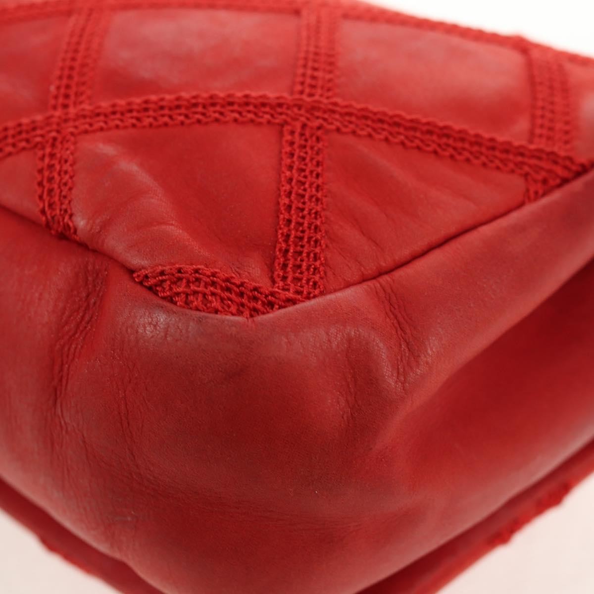 Chanel Diamond Stitch Chain Flap Bag Quilted Iridescent Calfskin, RED, LEATHER, Shoulder bag