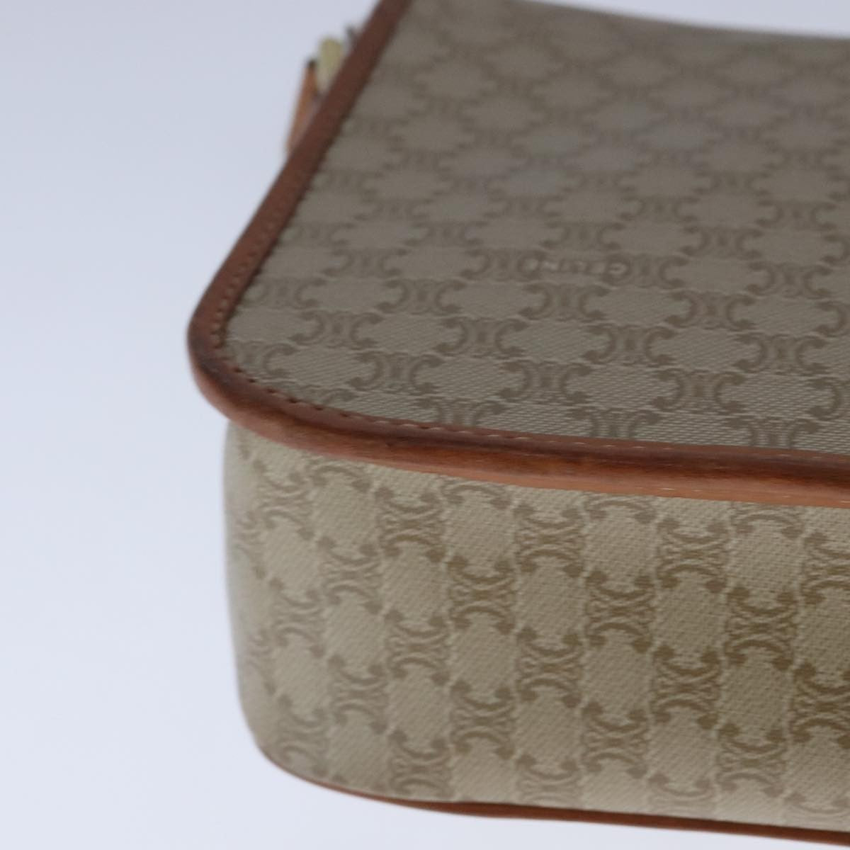 Celine Vintage Macadam Shoulder Bag Canvas, BEIGE, CANVAS, Shoulder bag