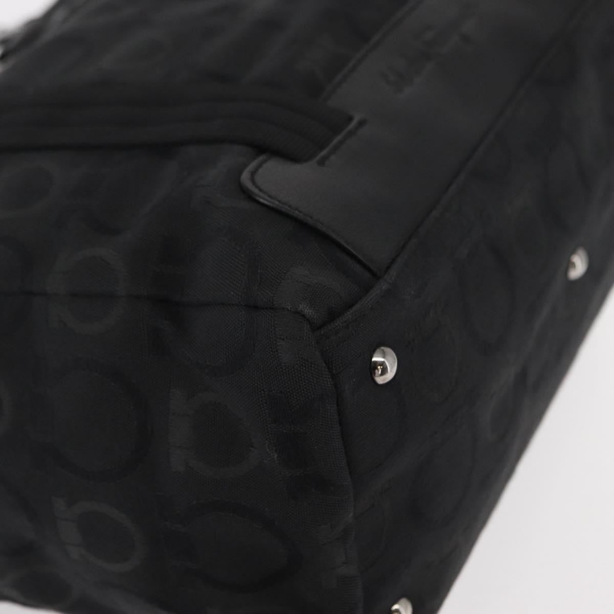 Salvatore Ferragamo Gancini Tote Gancini Canvas, BLACK, CANVAS, Tote bag