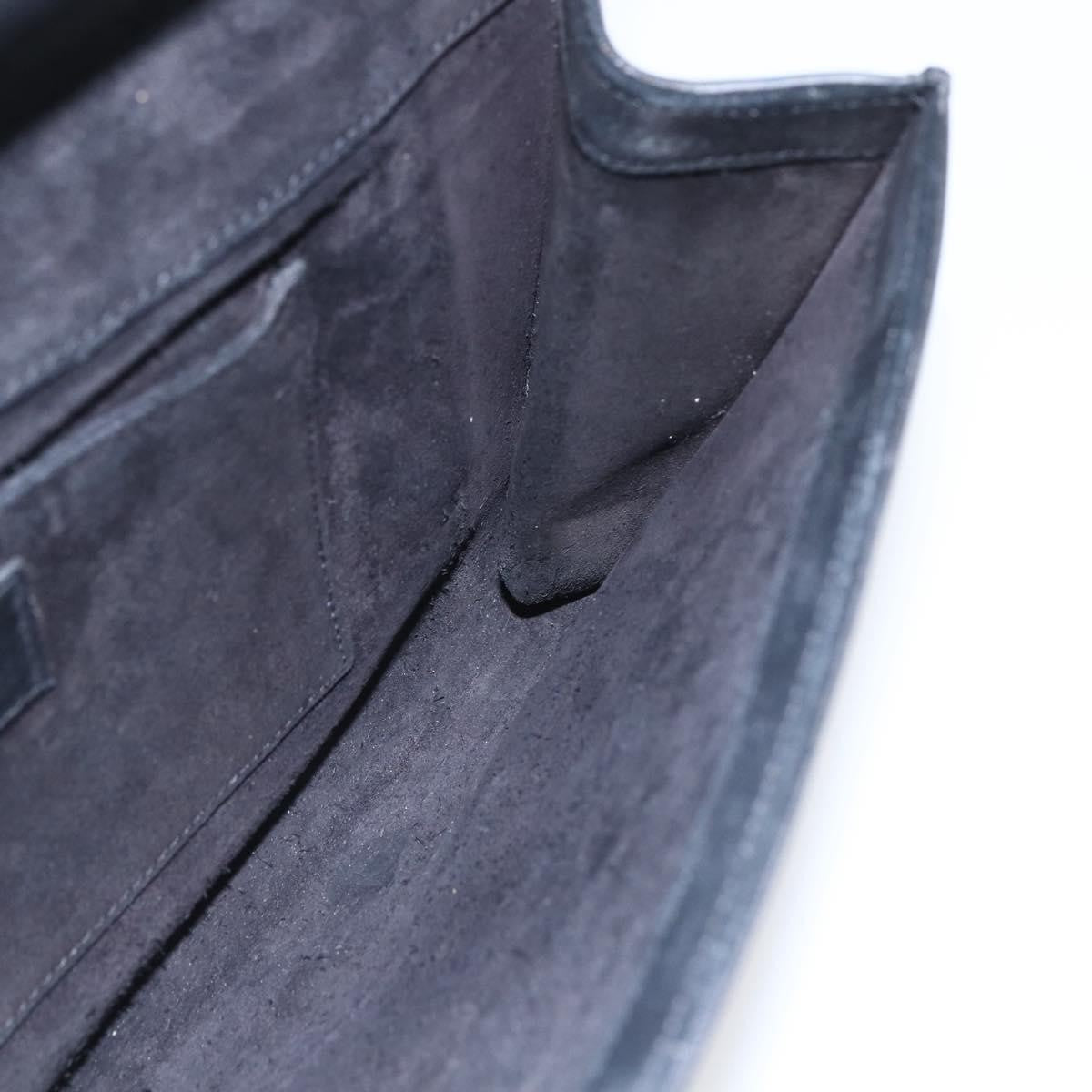 Saint Laurent Chyc Clutch Leather, BLACK, LEATHER, Clutche & pouche