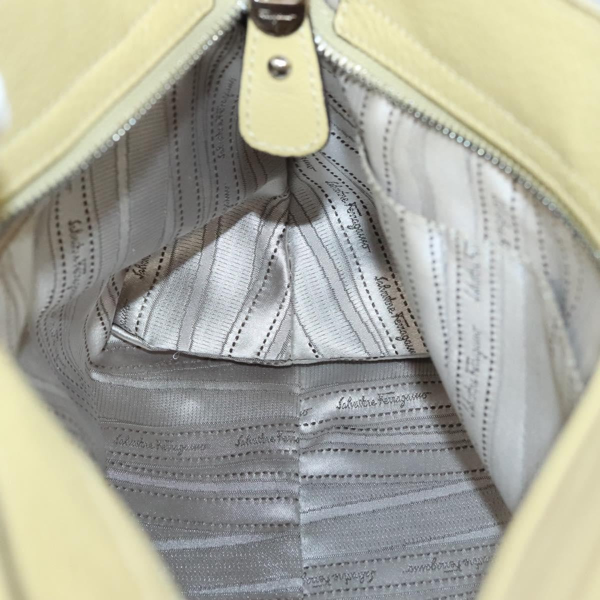 Salvatore Ferragamo Gancini handbag Leather, YELLOW, LEATHER, Handbag