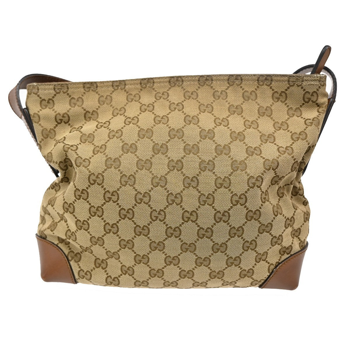 Gucci Web Loop Shoulder Bag GG Canvas, BROWN, CANVAS, Shoulder bag