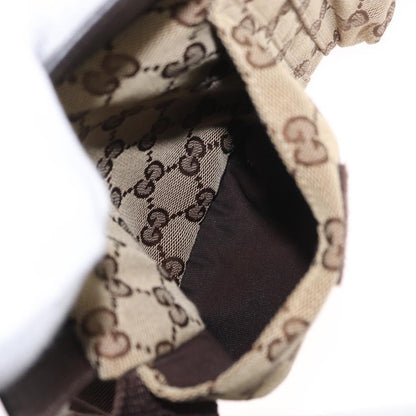Gucci Vintage Double Belt Bag GG Canvas with Leather, BEIGE, CANVAS, Clutche & pouche