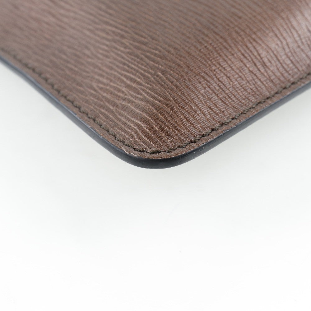 Salvatore Ferragamo Revival Travel Document Holder Leather, BROWN, LEATHER, Clutche & pouche