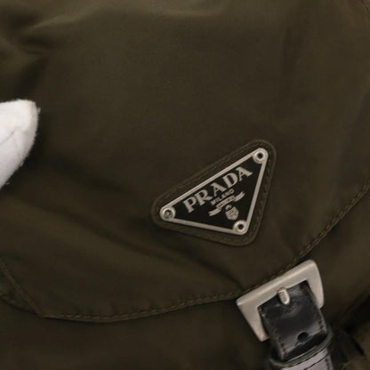 Prada Double Front Pocket Backpack Tessuto, KHAKI, NYLON, Backpack