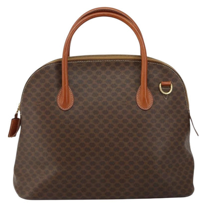Celine Macadam Handbag Macadam with leather, BROWN, PVC,CANVAS, Handbag