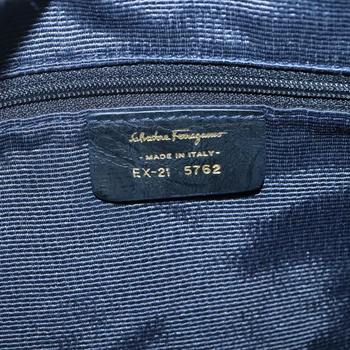 Salvatore Ferragamo Gancini Shoulder Bag Canvas, BLUE, CANVAS, Shoulder bag