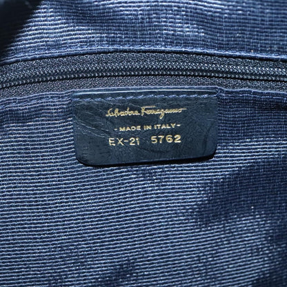 Salvatore Ferragamo Gancini Shoulder Bag Canvas, BLUE, CANVAS, Shoulder bag