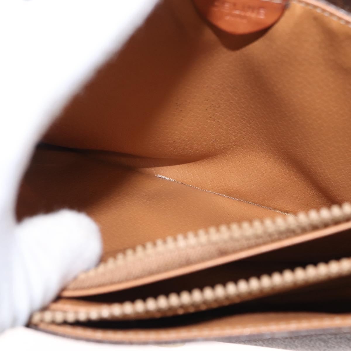 Celine Vintage Macadam Shoulder Bag Canvas, BROWN, CANVAS, Shoulder bag