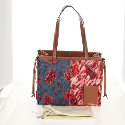Loewe Paula's Ibiza Cushion Tote Printed Canvas, RED, CANVAS, Tote bag