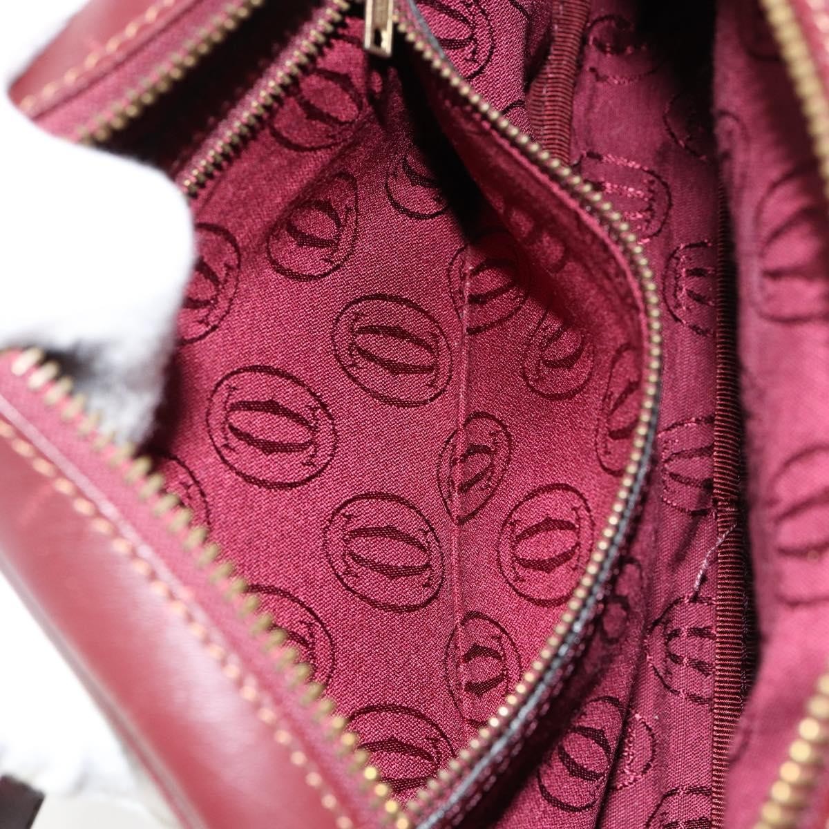 cartier Must de Cartier Shoulder Bag Leather, BURGUNDY, LEATHER, Shoulder bag