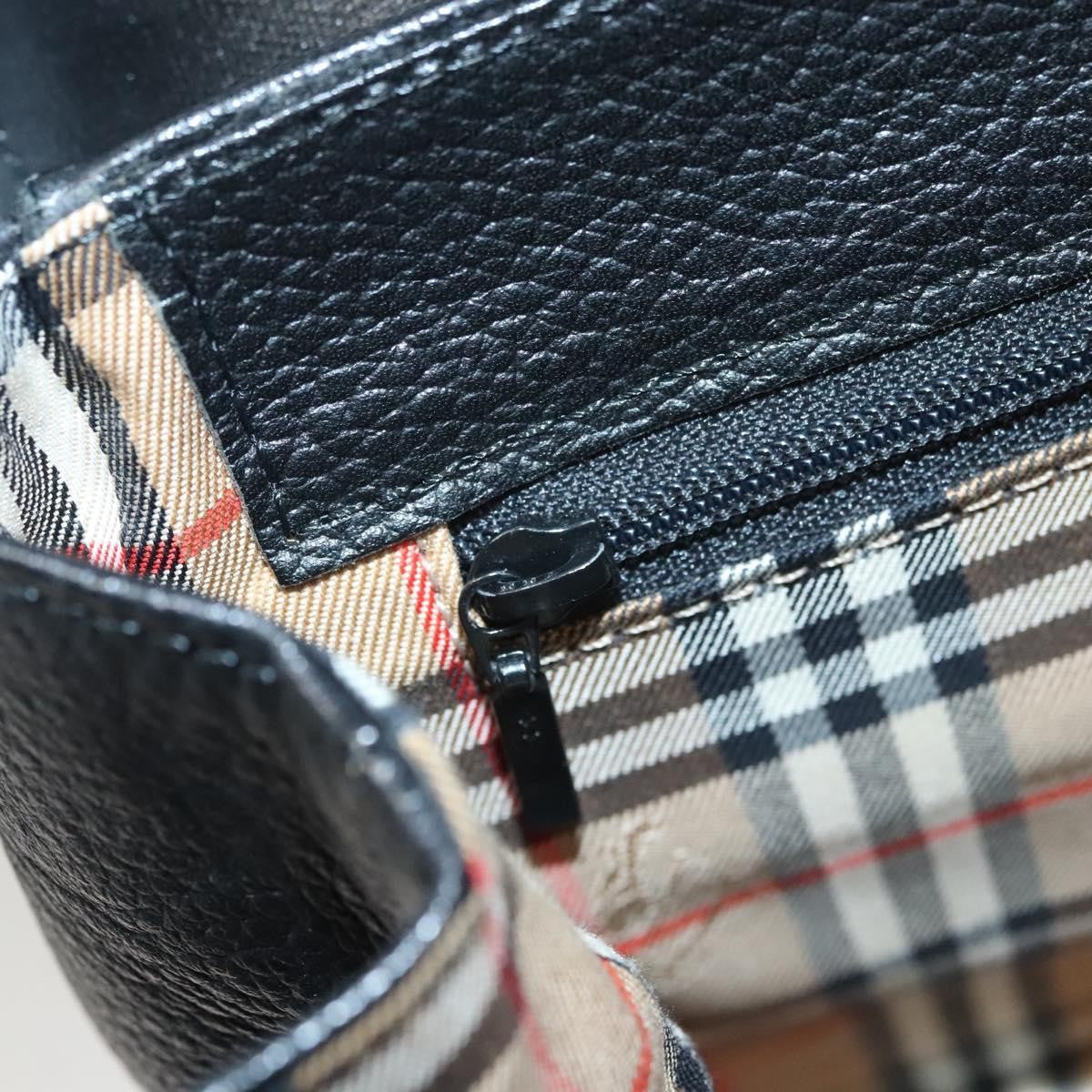 Burberry Vintage Handbag Leather, BLACK, LEATHER, Handbag