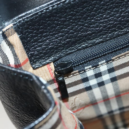 Burberry Vintage Handbag Leather, BLACK, LEATHER, Handbag
