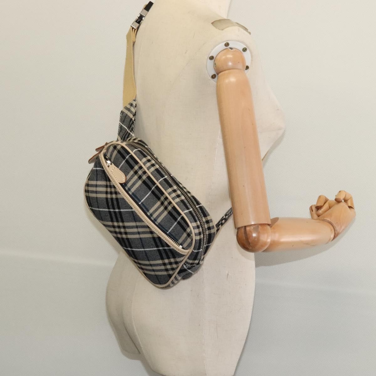 Burberry Waist Bag Vintage Check Canvas, BLUE, CANVAS, Shoulder bag