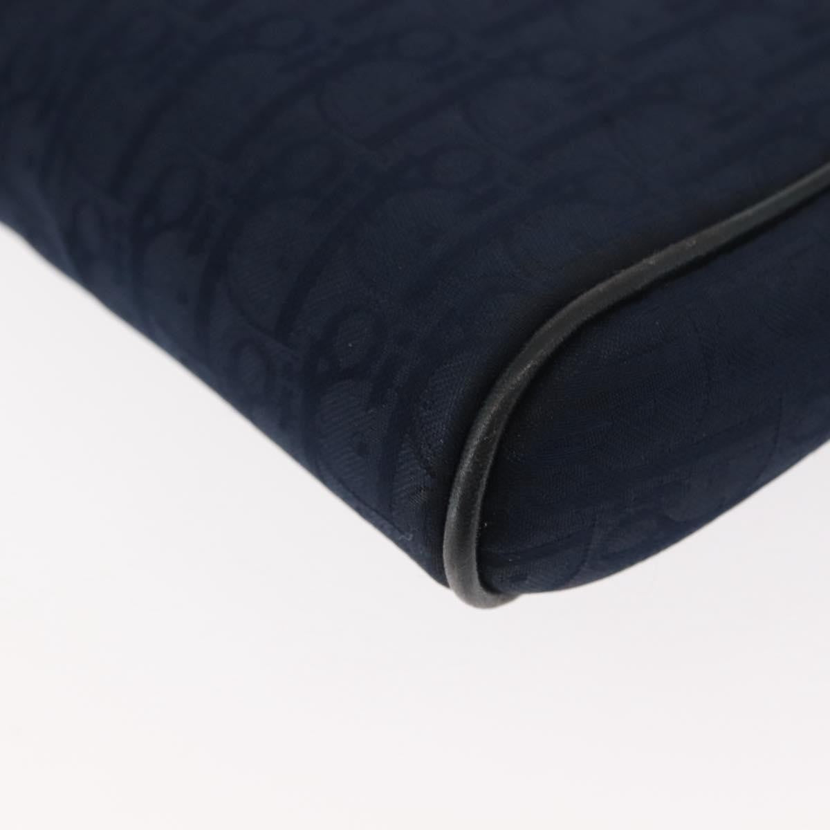 Christian Dior Vintage Trotter Shoulder Bag Canvas, NAVY, CANVAS, Shoulder bag