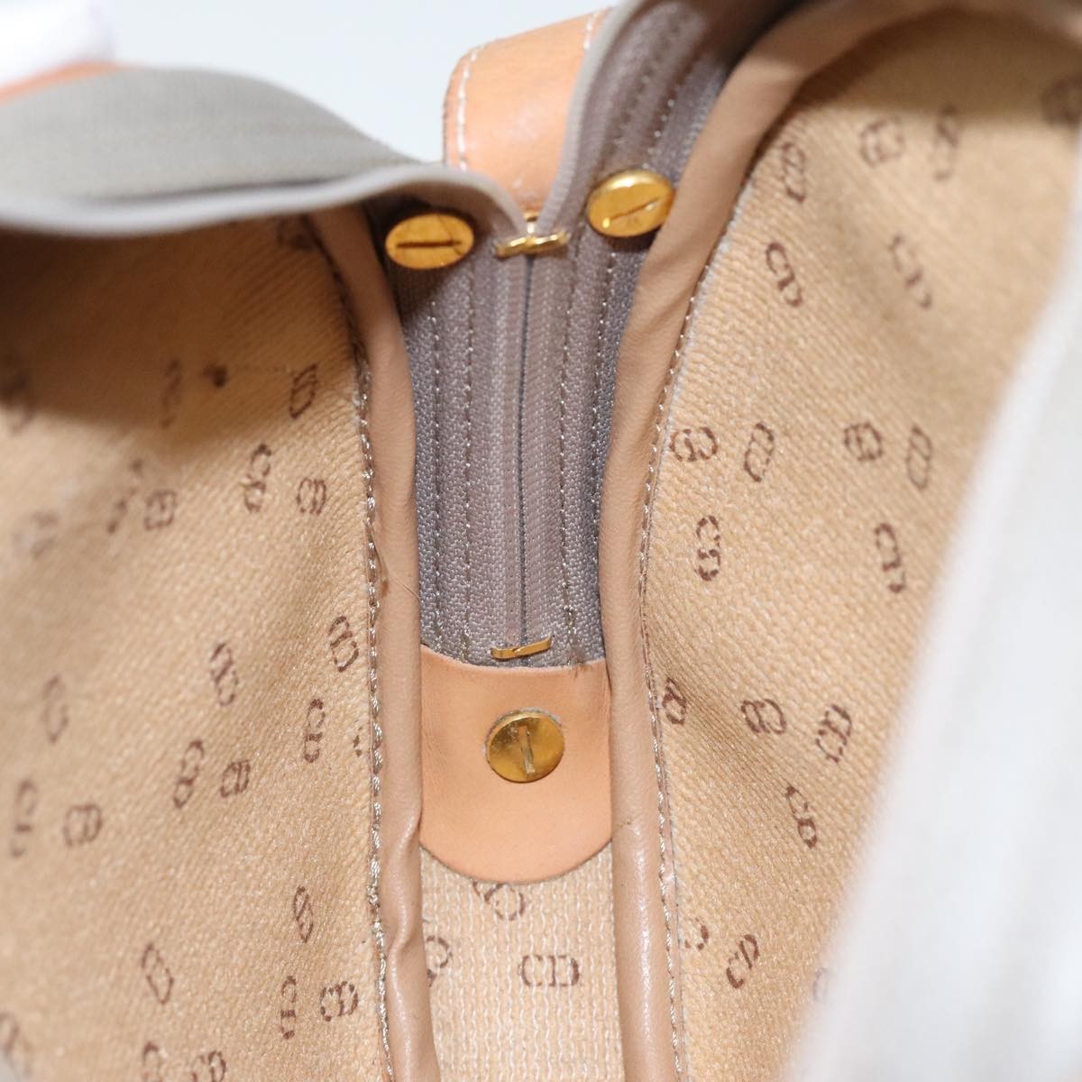 Christian Dior CD Shoulder bag Canvas and Leather, GRAY, CANVAS, Shoulder bag