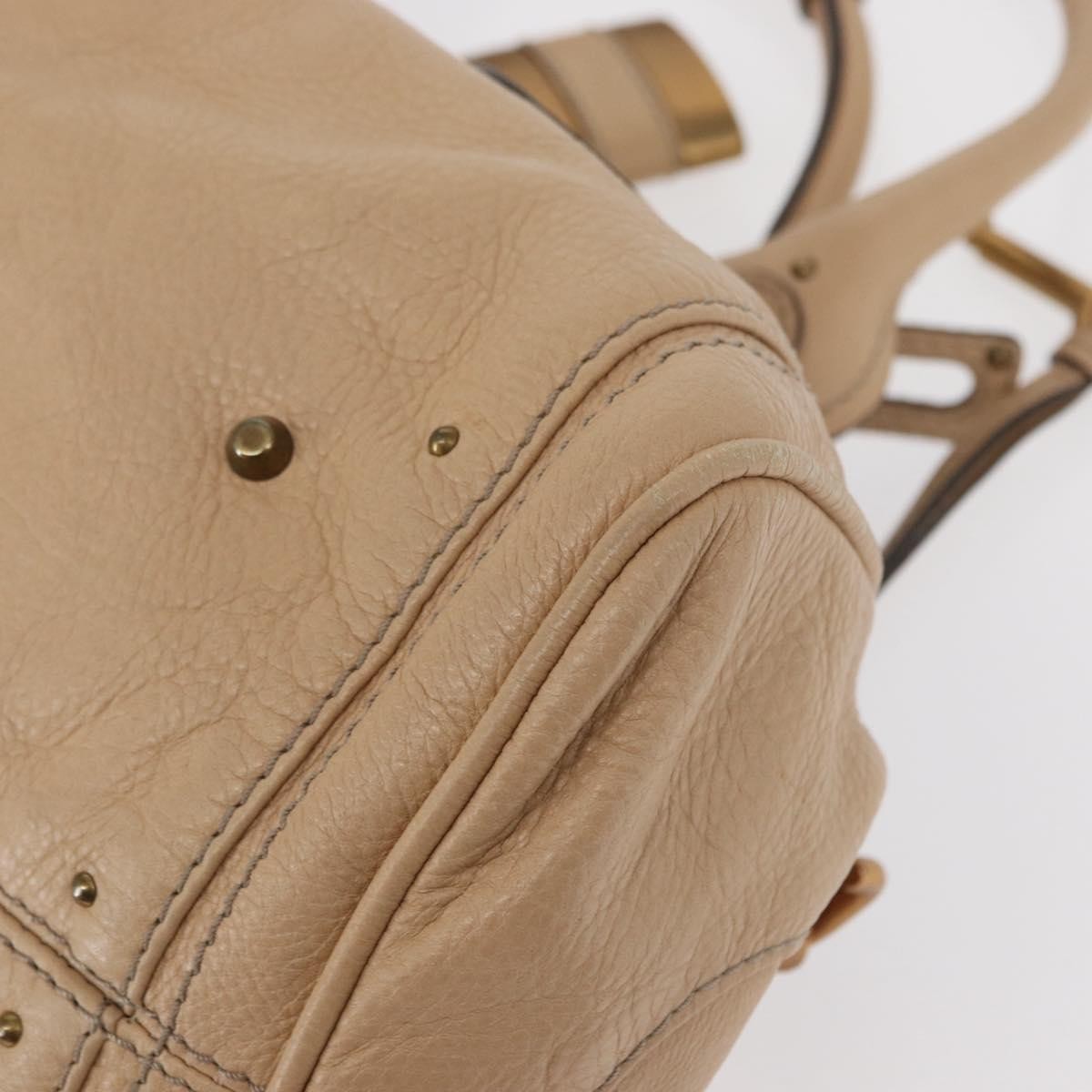 Chloe Paddington Lock Satchel Leather, BEIGE, LEATHER, Handbag