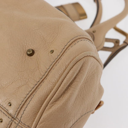 Chloe Paddington Lock Satchel Leather, BEIGE, LEATHER, Handbag