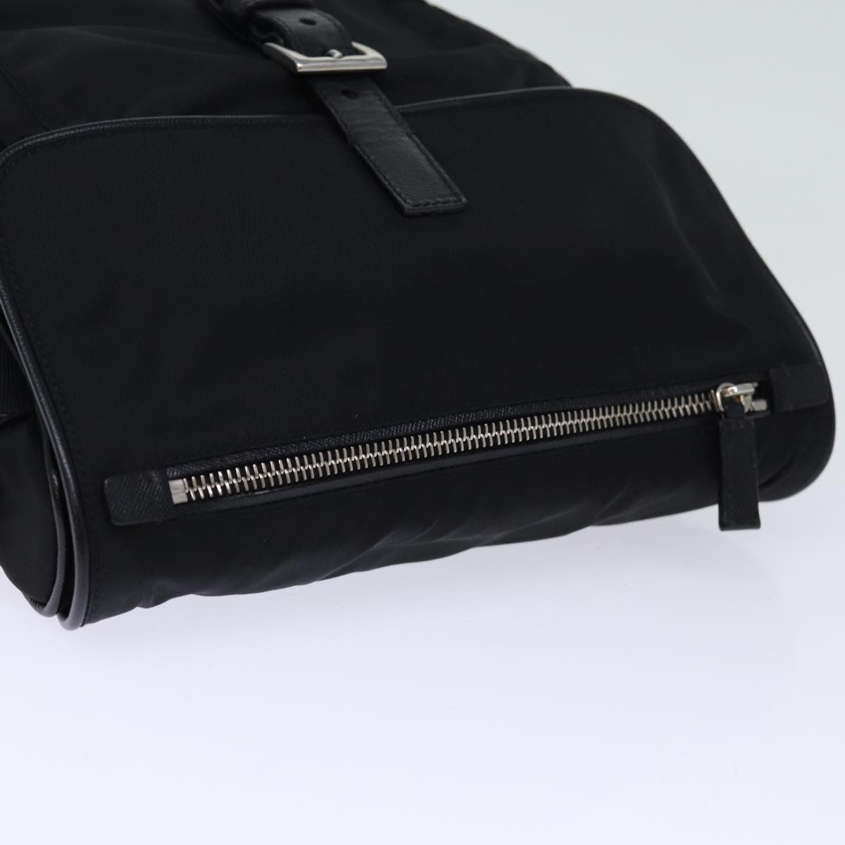 Prada Buckle Messenger Bag Tessuto, BLACK, NYLON, Shoulder bag