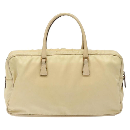 Prada Vintage Zip Handbag Tessuto, BEIGE, NYLON, Handbag