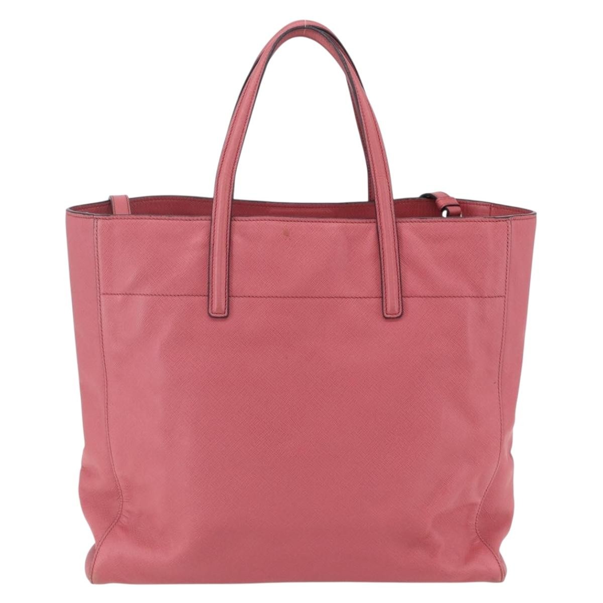 Prada Convertible Soft Shopping Tote Saffiano Leather, PINK, LEATHER, Tote bag