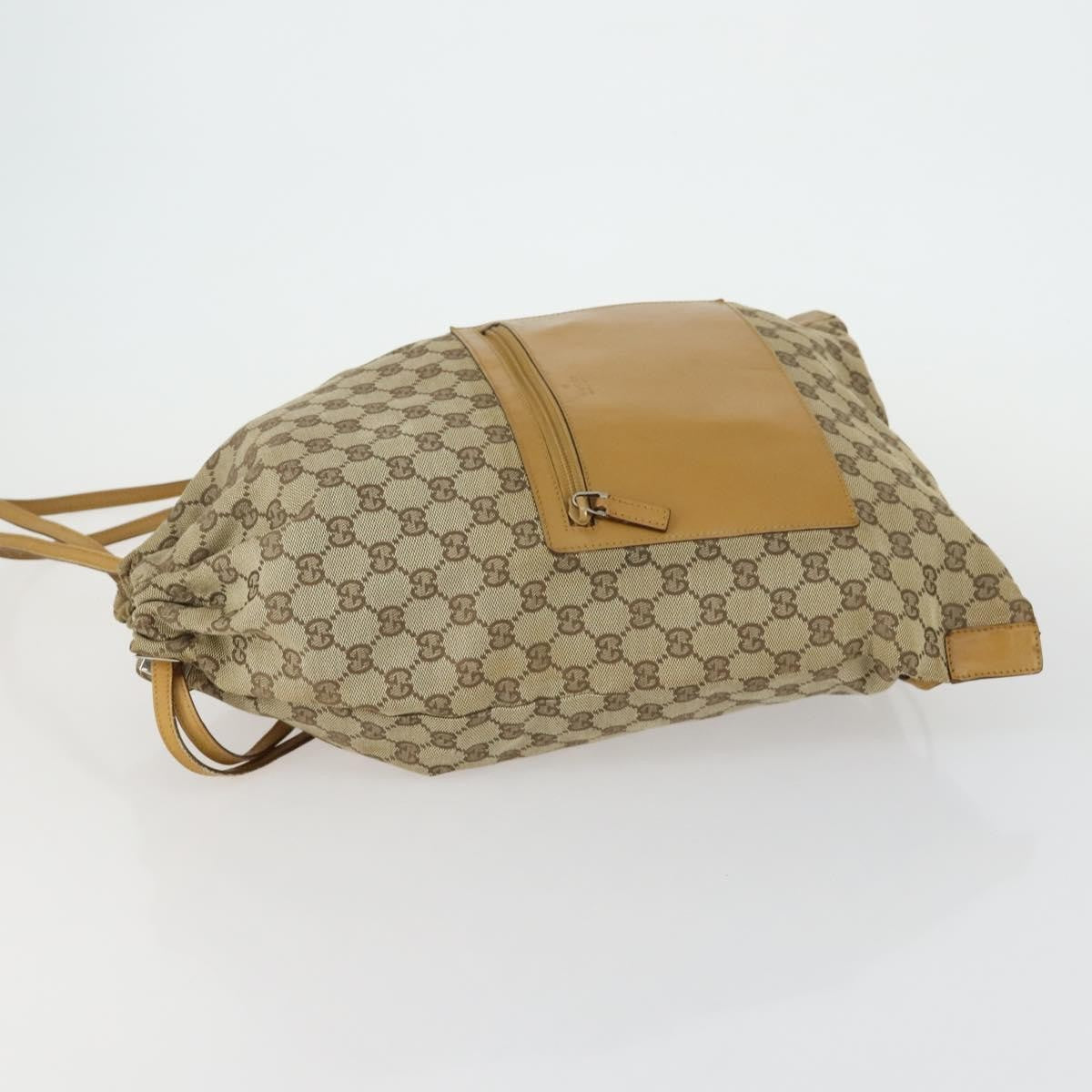 Gucci Drawstring Backpack GG Canvas, BEIGE, CANVAS, Backpack