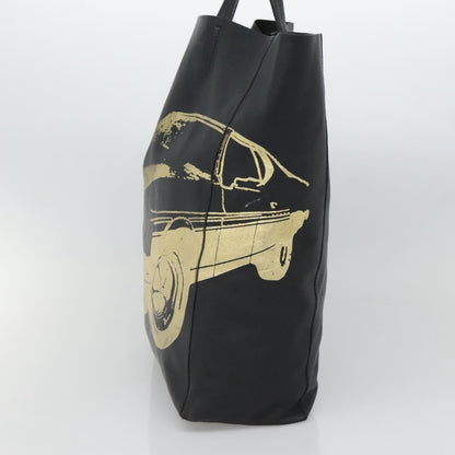 Celine Vertical Cabas Tote Printed Leather, BLACK, LEATHER, Tote bag