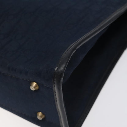Christian Dior Vintage Trotter Handbag Canvas, NAVY, CANVAS, Handbag