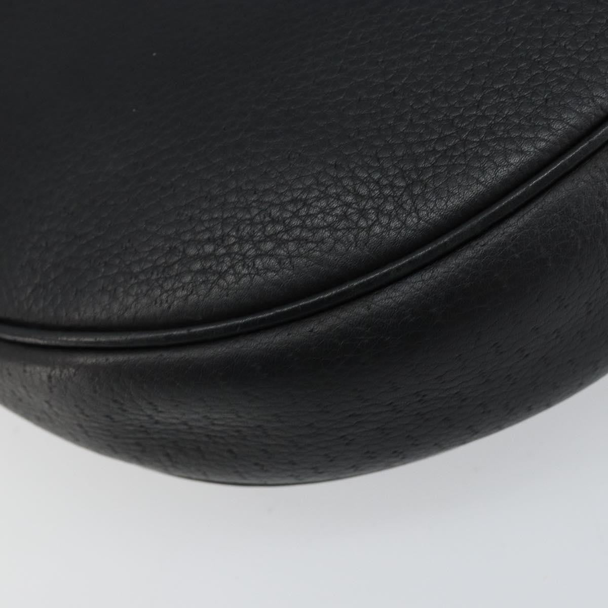 Salvatore Ferragamo Gancini Shoulder Bag Leather, BLACK, LEATHER, Shoulder bag