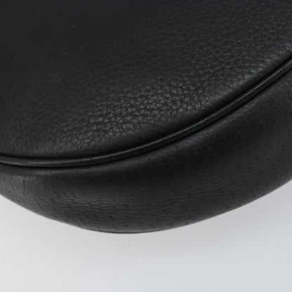 Salvatore Ferragamo Gancini Shoulder Bag Leather, BLACK, LEATHER, Shoulder bag