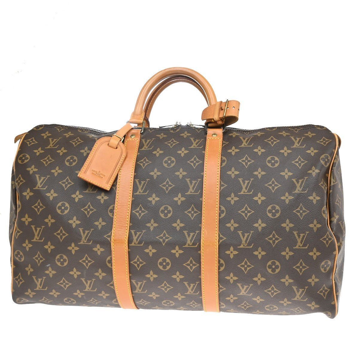 Louis Vuitton Keepall Bag Monogram Canvas, BROWN, CANVAS, Travel bag