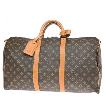 Louis Vuitton Keepall Bag Monogram Canvas, BROWN, CANVAS, Travel bag