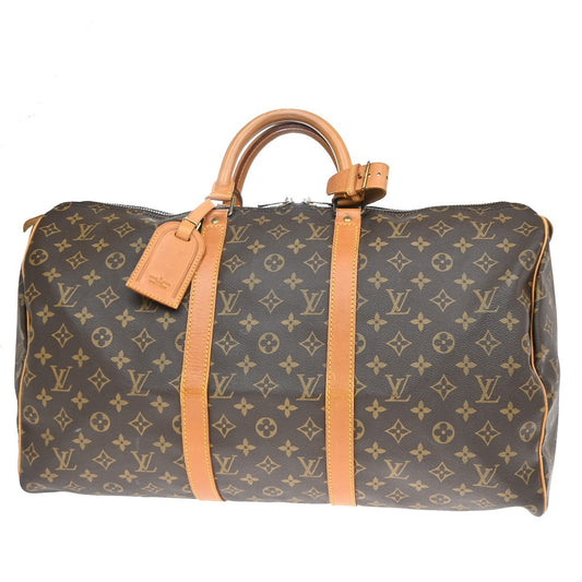 Louis Vuitton Keepall Bag Monogram Canvas, BROWN, CANVAS, Travel bag