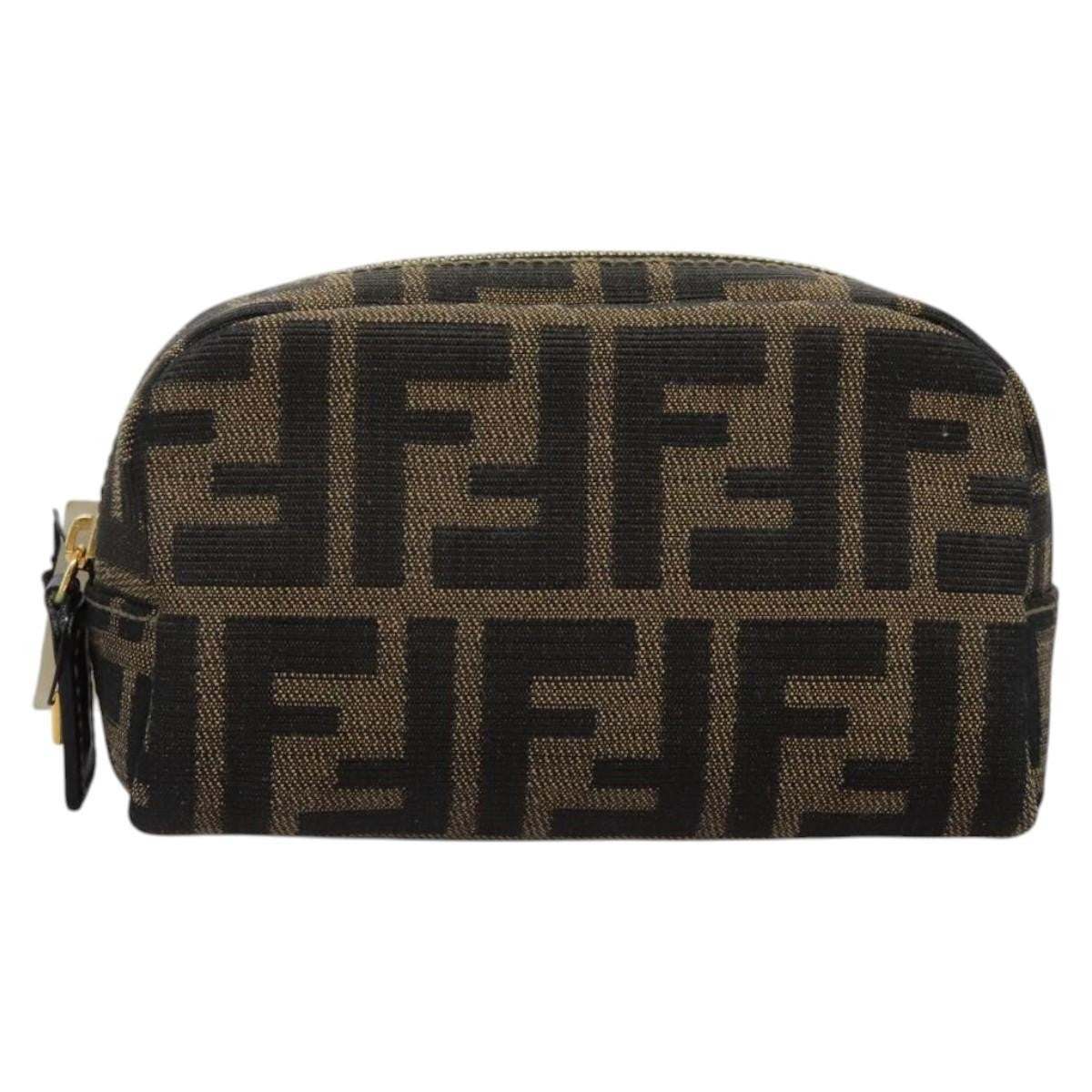 Fendi Vintage Toiletry Pouch Zucca Canvas, BROWN, CANVAS, Clutche & pouche