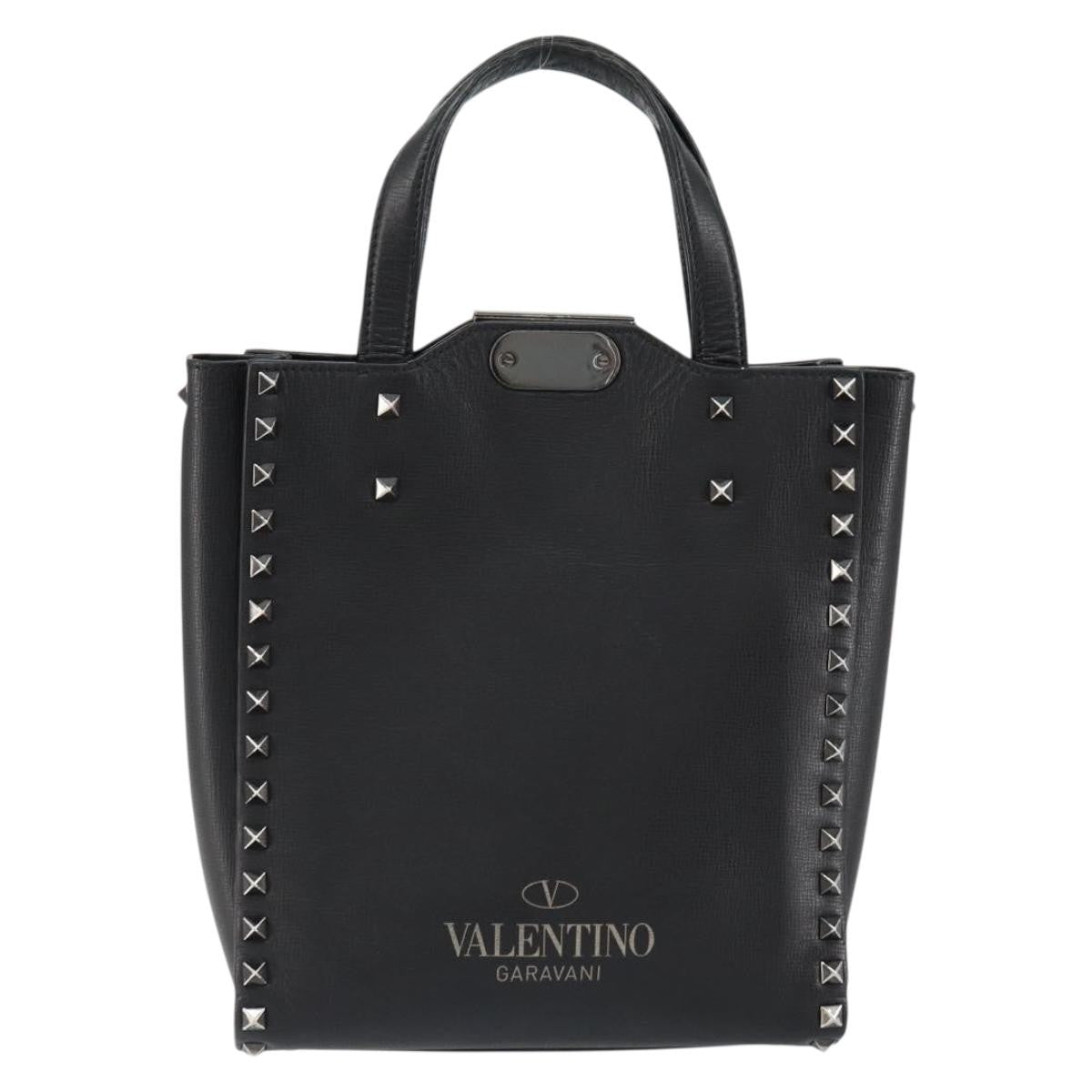 Valentino Garavani Rockstud Tote Rigid Leather, BLACK, LEATHER, Handbag