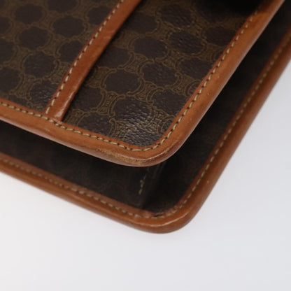 Celine Vintage Macadam Shoulder Bag Canvas and Leather, BROWN, CANVAS, Shoulder bag