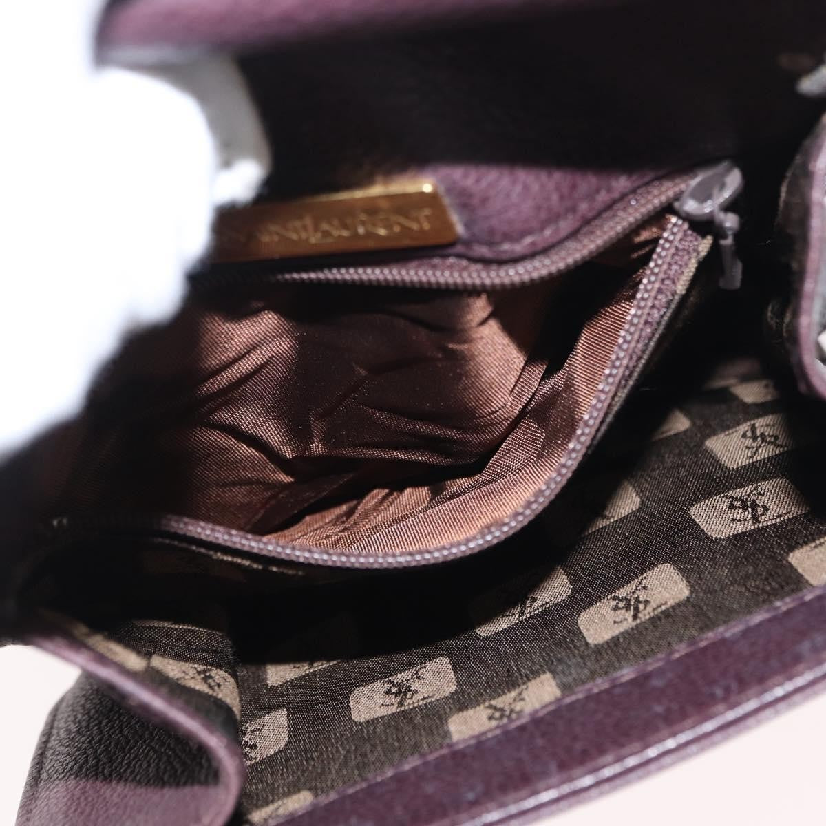 Saint Laurent Vintage Shoulder Bag Leather, PURPLE, LEATHER, Shoulder bag