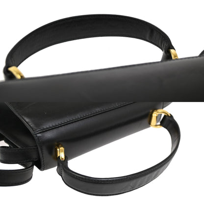 Salvatore Ferragamo Vintage Vara Bow Top Handle Bag Leather, BLACK, LEATHER, Shoulder bag