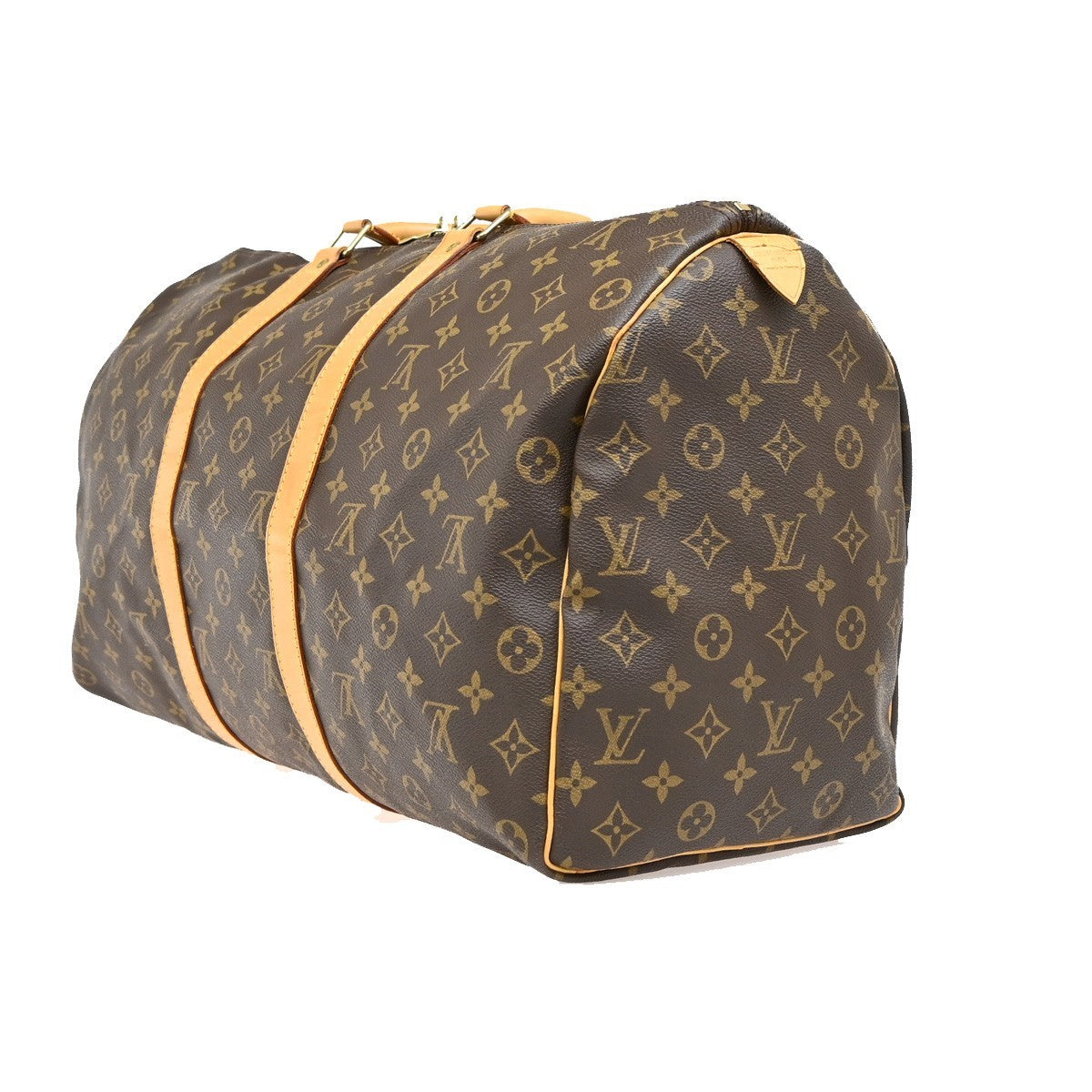 Louis Vuitton Keepall Bag Monogram Canvas, BROWN, CANVAS, Travel bag