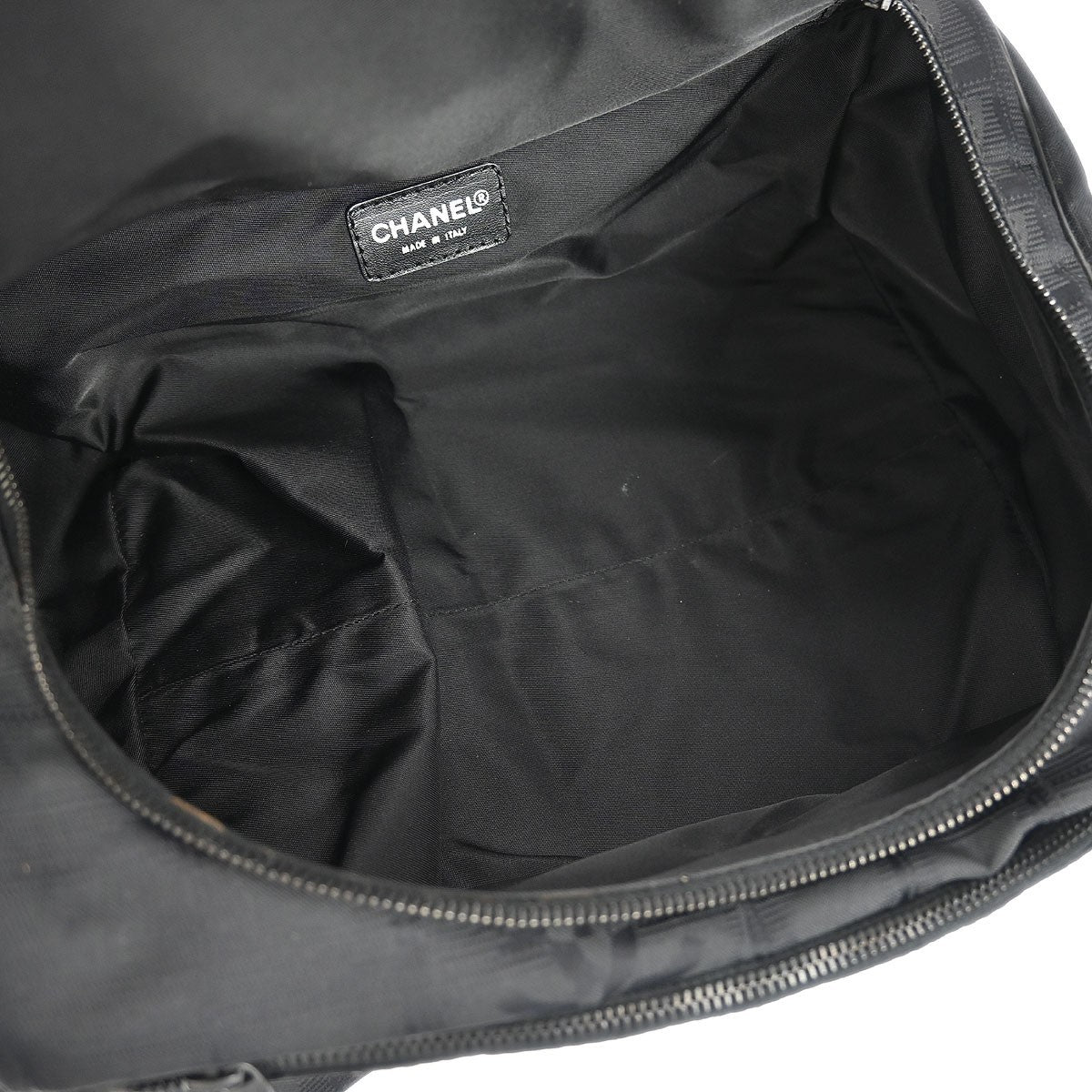 Chanel Travel Line Barrel Bag Nylon, BLACK, NYLON, Handbag