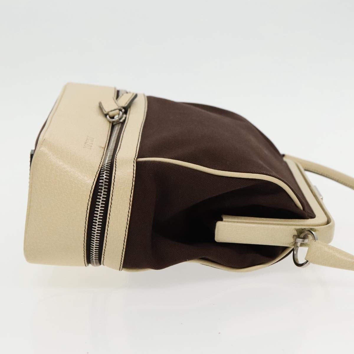 Prada Vintage Handbag Canvas, BROWN, CANVAS, Handbag