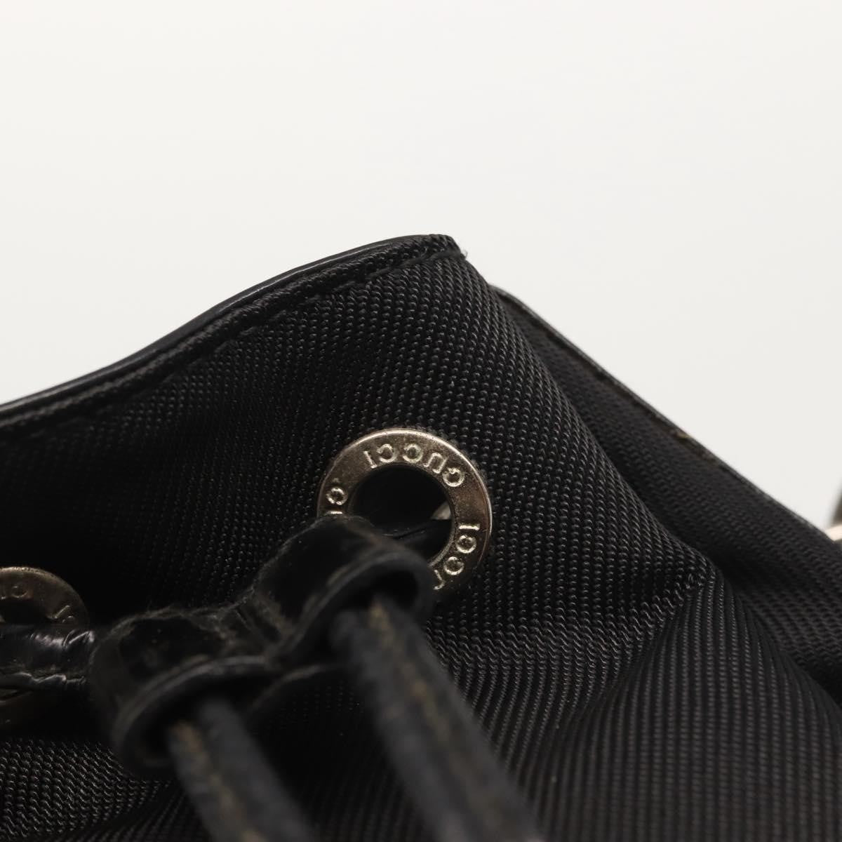 Gucci Vintage Bamboo Bucket Bag Nylon and Leather, BLACK, NYLON, Bag