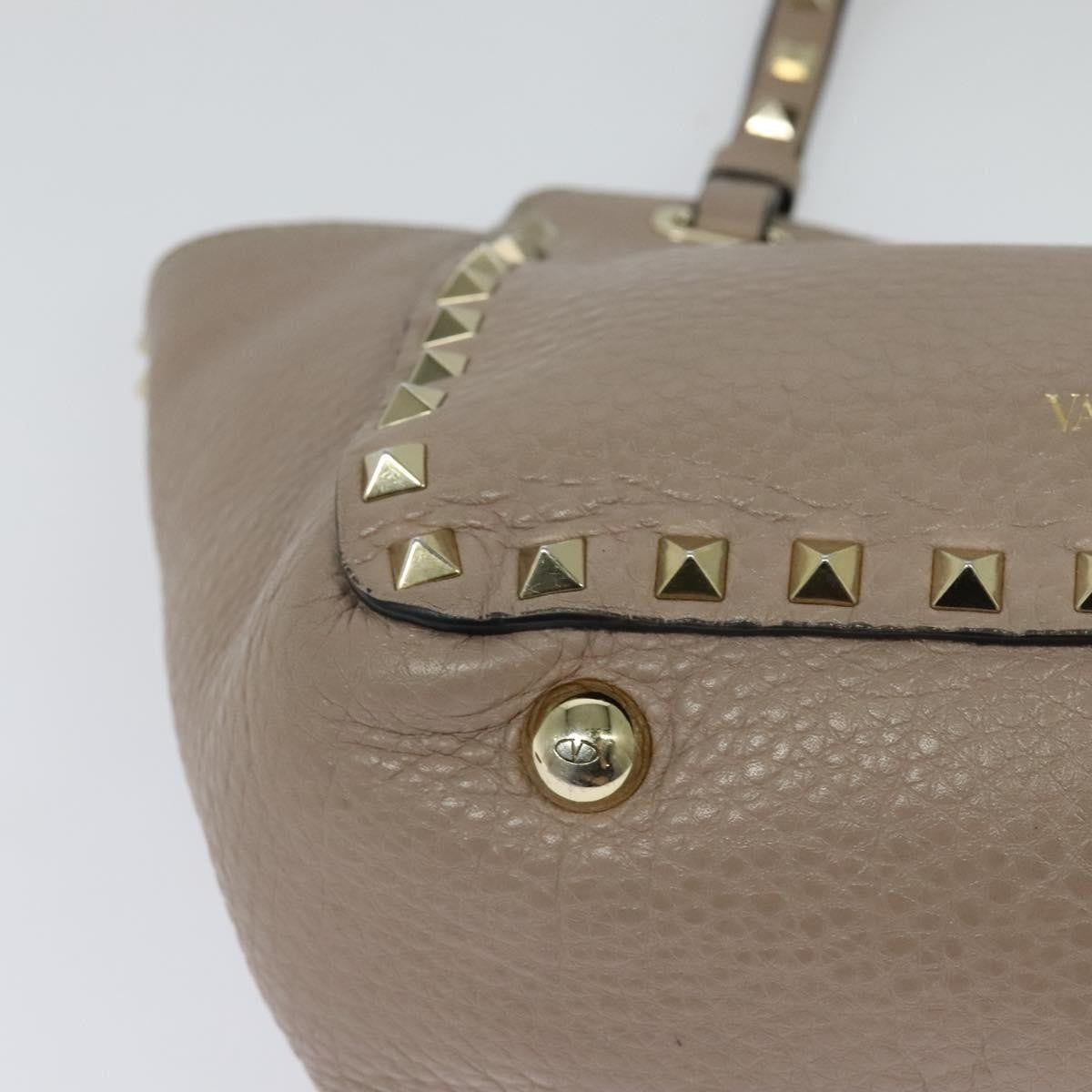 Valentino Garavani Rockstud Tote Pebbled Leather, BEIGE, LEATHER, Tote bag