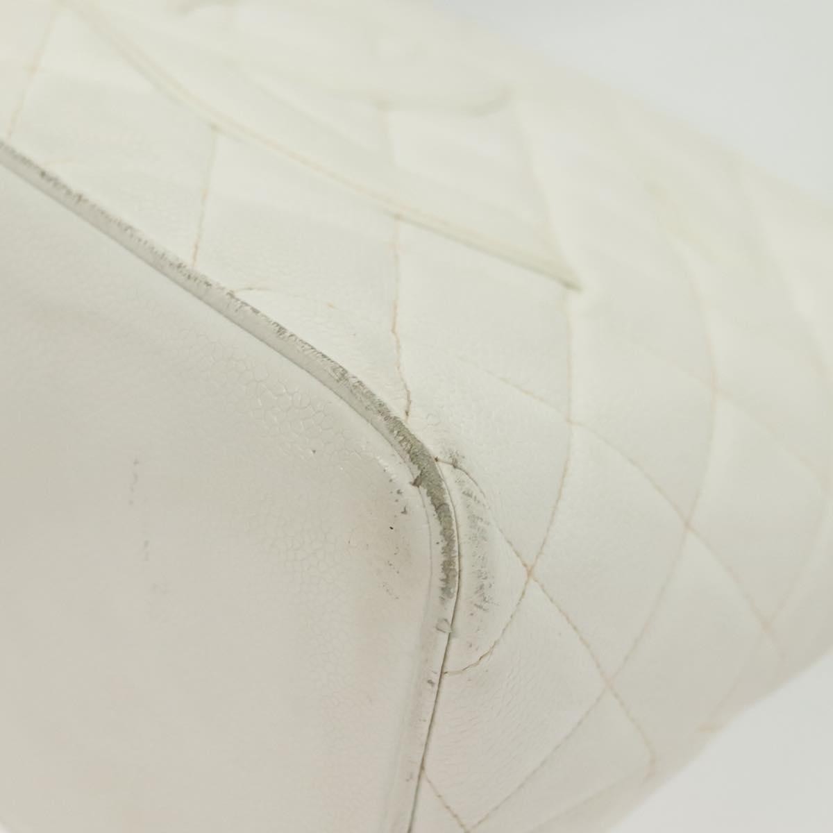 Chanel Medallion Tote Quilted Caviar, WHITE, LEATHER, Tote bag