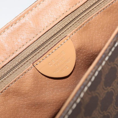 Celine Macadam Shoulder Bag PVC Leather, BROWN, CANVAS, Shoulder bag