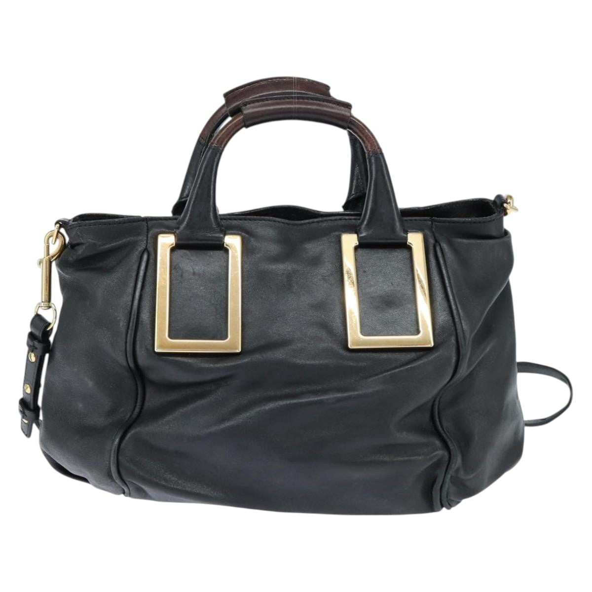 Chloe Ethel Tote Leather, BLACK, LEATHER, Tote bag